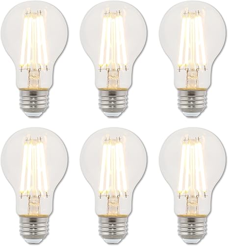 Vista 52 de Westinghouse 5016300 - Bombilla LED de filamento blanco suave regulable A19 de 6.5 vatios (equivalente a 60 vatios), base media