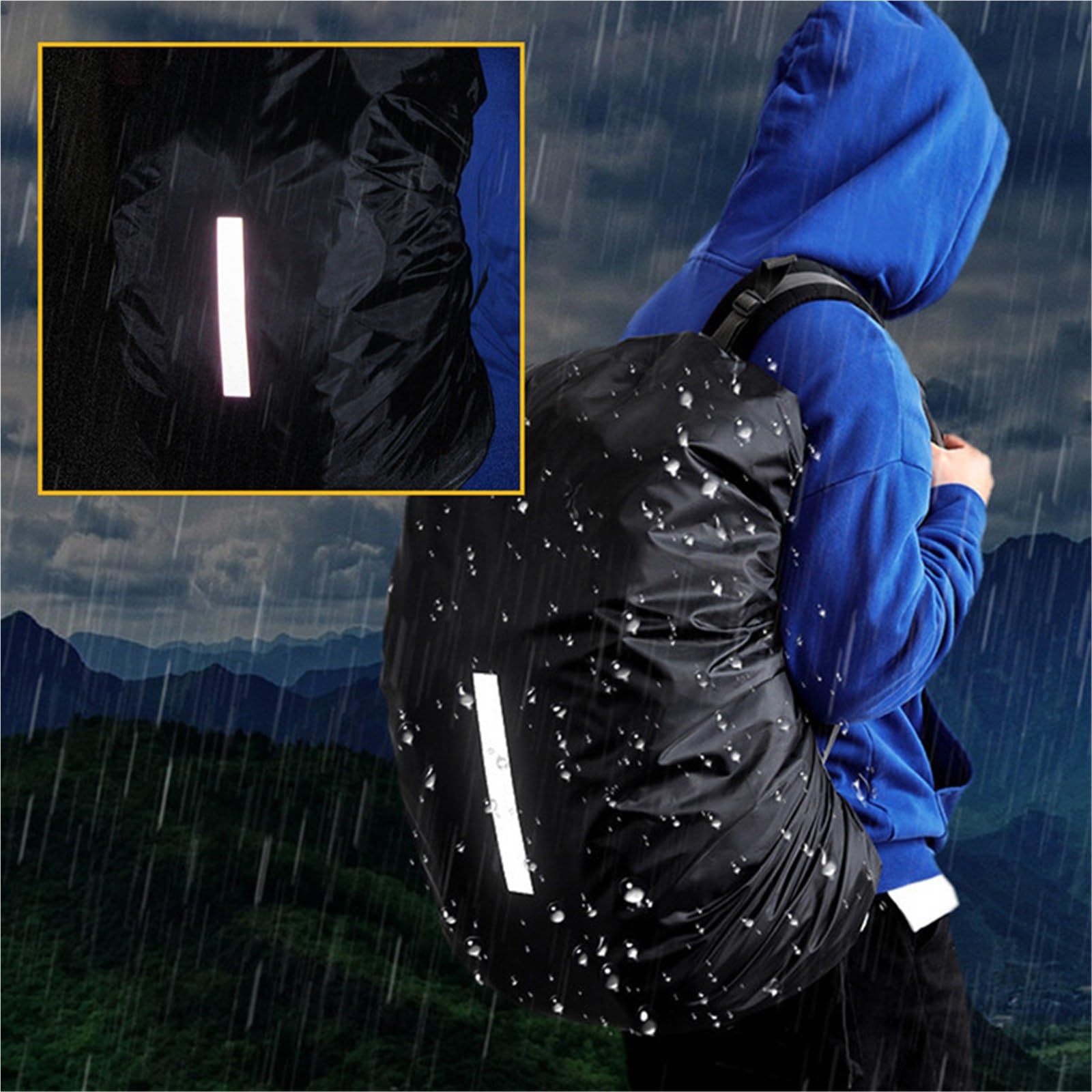 Rucksack Schutz Wasserdicht Reflective Waterproof Backpack Rain Cover for Outdoor Night Cycling 20L-100L Light Raincover Case Bag