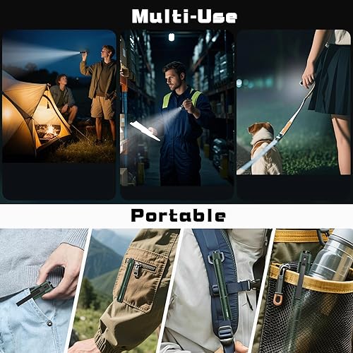 Miniatura 5 de VTIGER T2A - Linterna compacta EDC de 1500 lúmenes de alto, linterna LED recargable AA, superbrillante, pequeña, táctica, con bolsillo, con imán