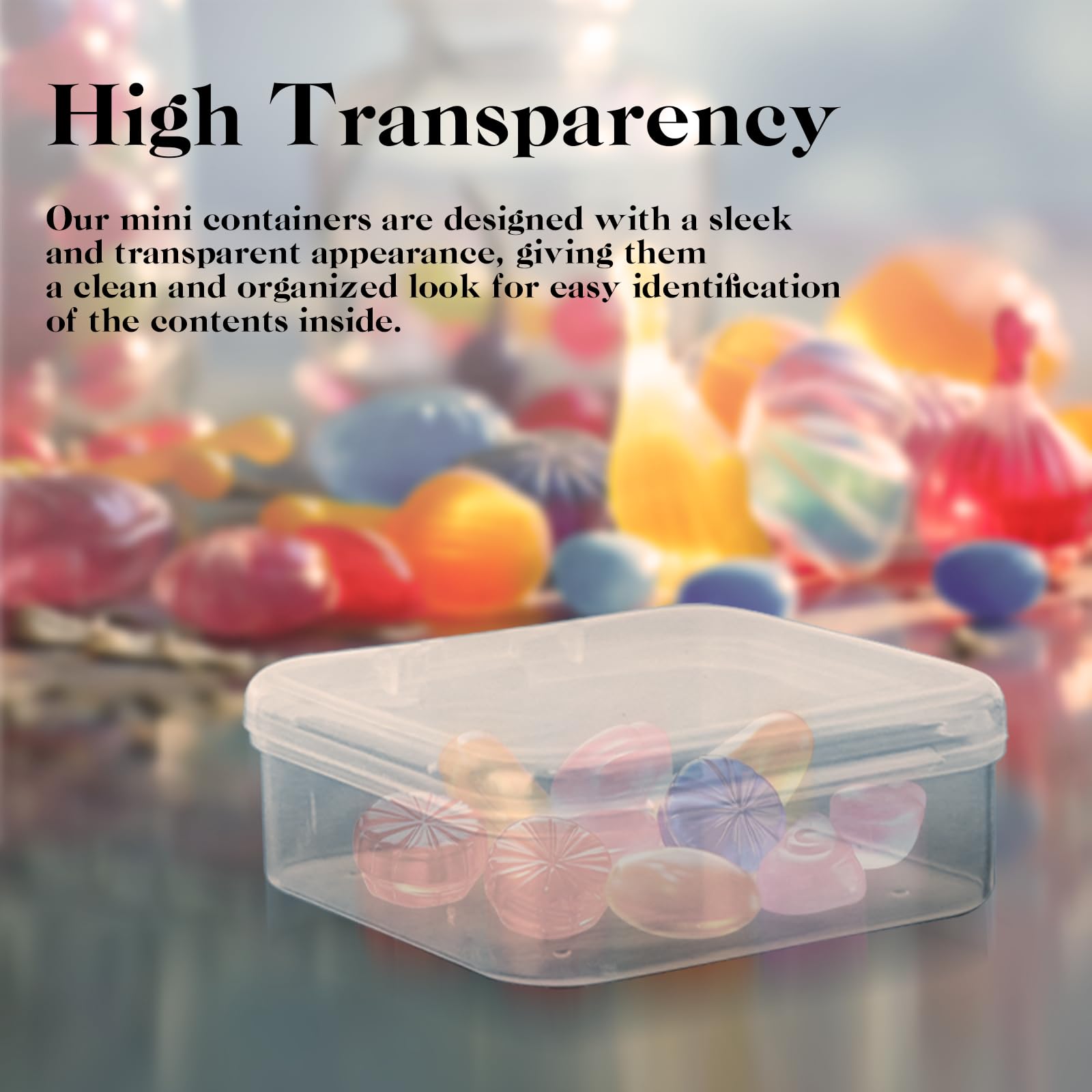 20Pcs Small Clear Plastic Storage Box, Transparent Square Bead Organizer, Empty Craft Supply Storage Box - Image 4