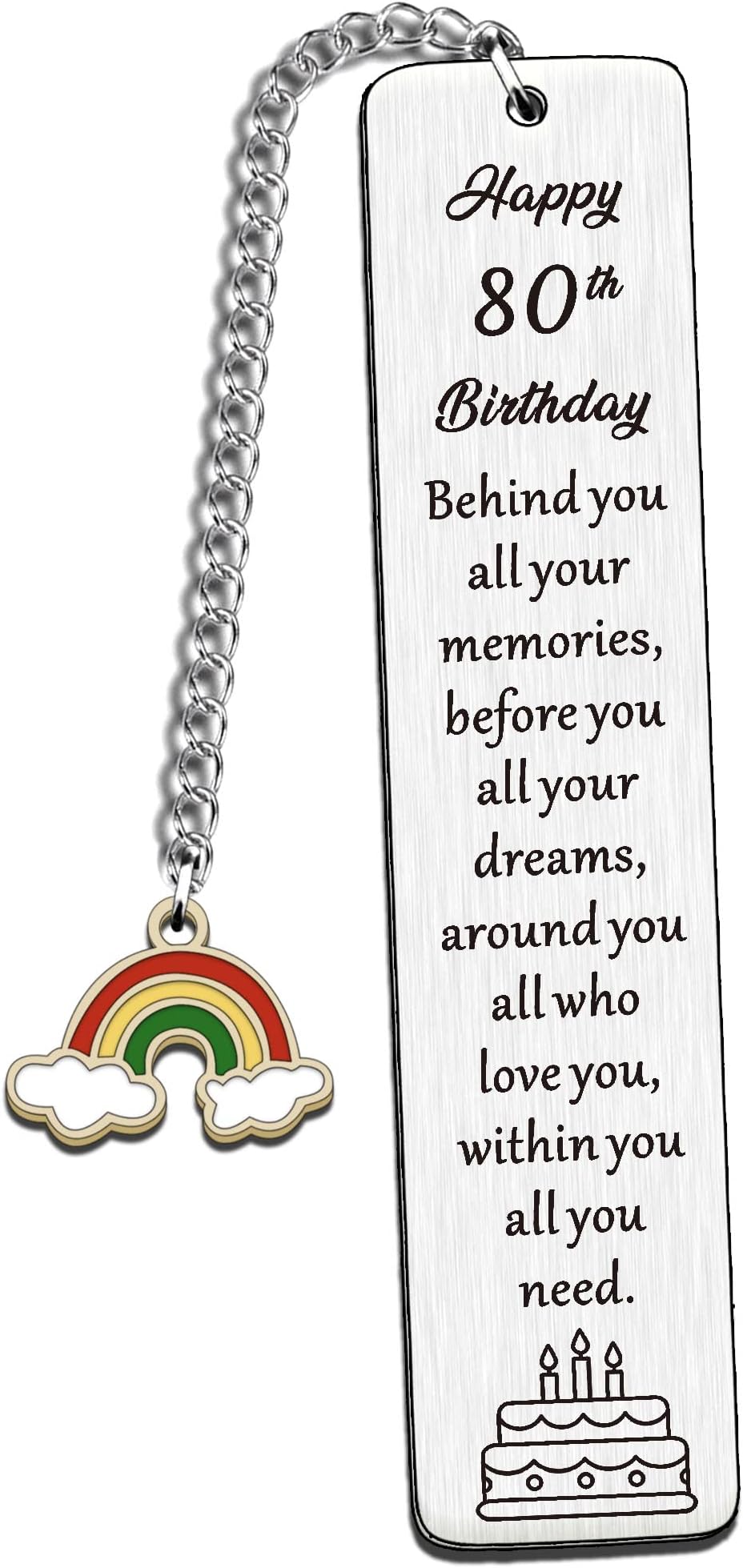 QMVMV 80th Birthday Gifts for Women Men,Happy Birthday Bookmark Gifts for Mum Dad Grandparents Wife Husband Best Friend Sister Presents