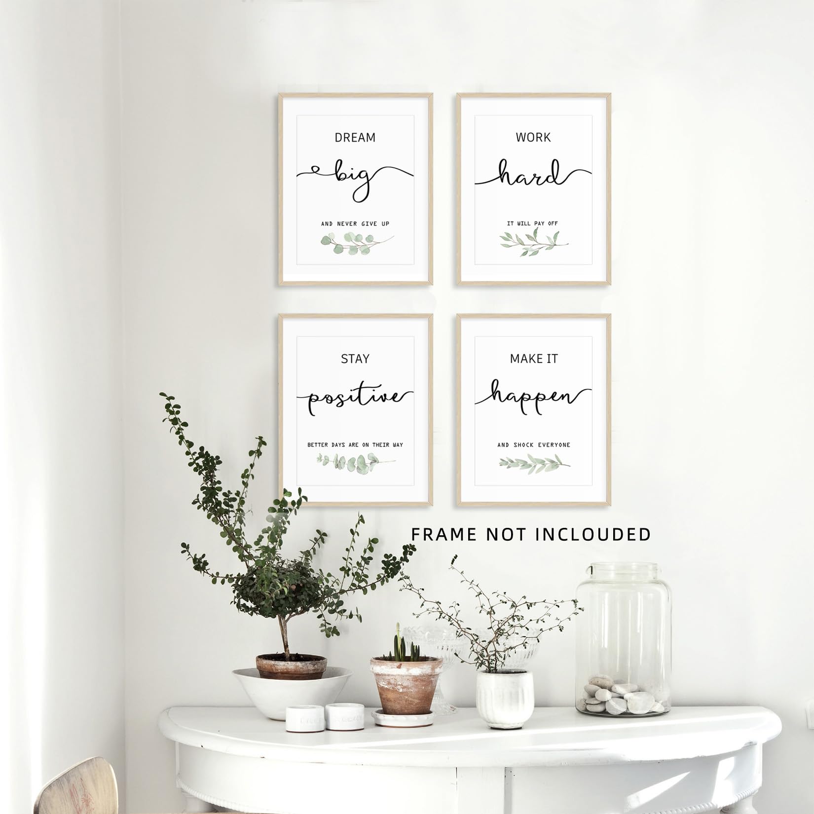 Office Decor Poster 8x10 Canvas Prints Unframed Set of 4, Wall Art Prints for Bedroom, A/ Dream, 8x10 inches - Image 4