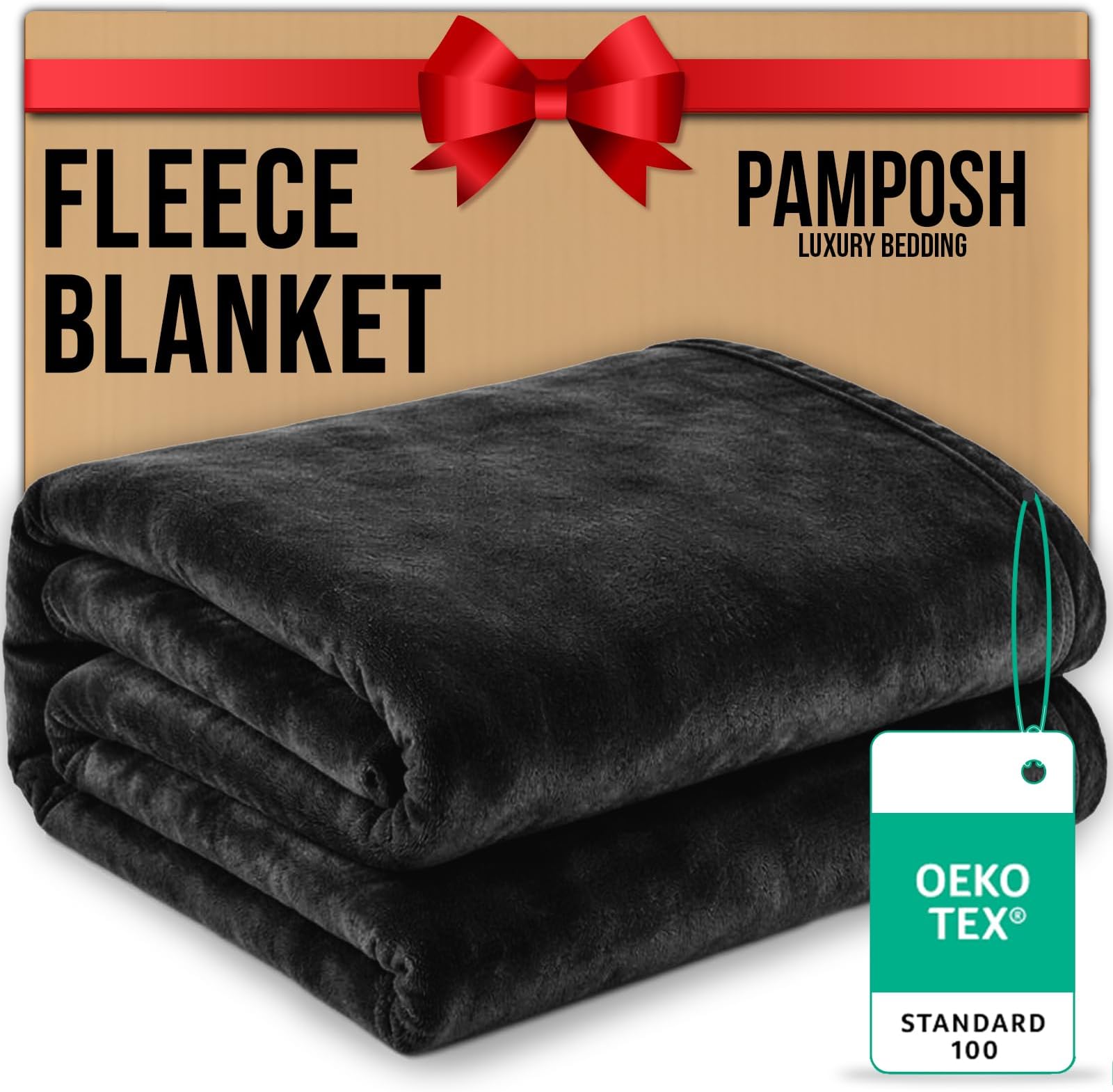 – Pamposh Flannel Fleece Double Throw Blankets - Microfiber Solid Blankets for Bed and Couch - Ultrasoft Lightweight Plush Fleece Blanket Double Size for Camping and Travel