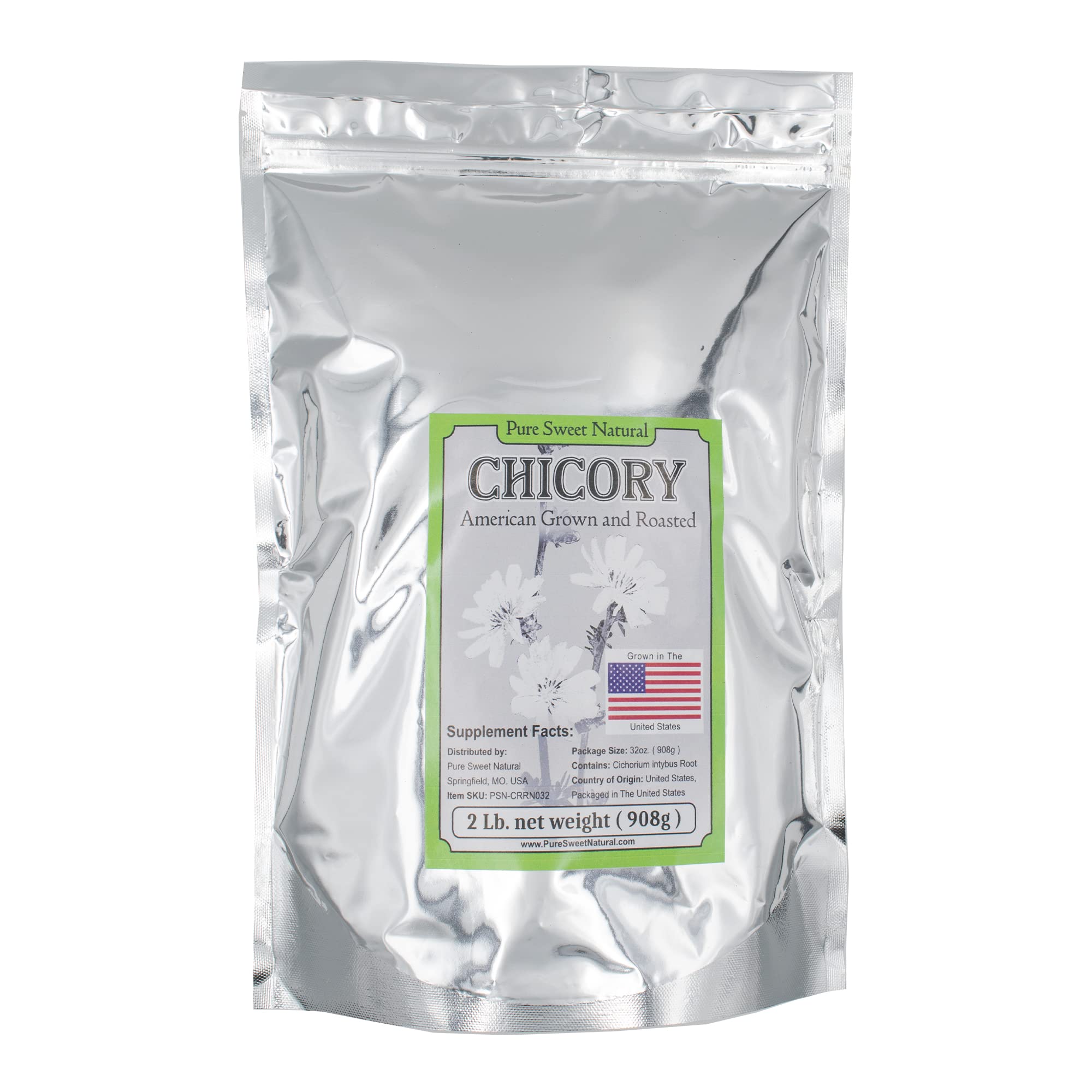 Chicory Root Roasted Granules (2 pound) Caffeine Free Coffee Substitute Slow Dark Roast non GMO grown in USA