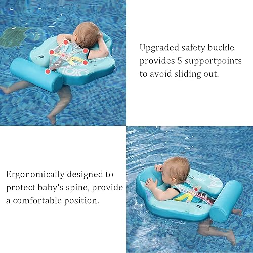 Miniatura 29 de Flotador de piscina para bebé con toldo ajustable 3D UPF50+, añade cola, flotador no inflable para piscina, flotadores de narval de dibujos animados