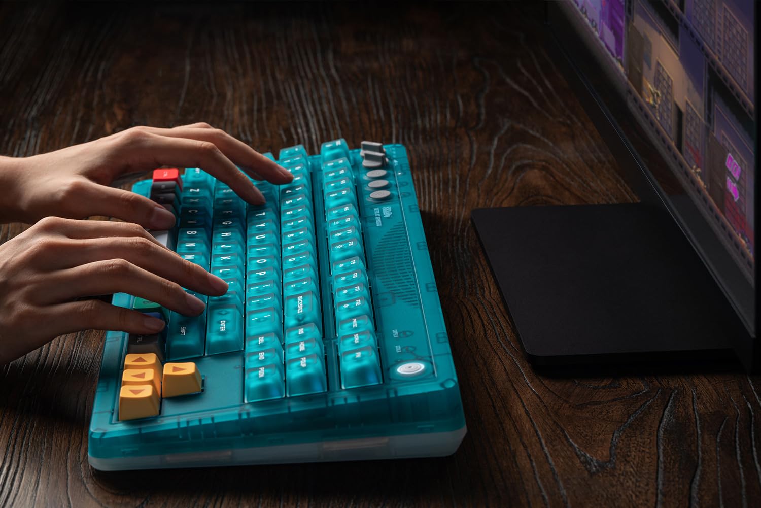 8BitDo Retro 87 Mechanical Keyboard, Hot Swappable Wireless Gaming Keyboard with RGB Backlight, Bluetooth/2.4G/USB-C, Linear Switches, QWERTY ANSI US Layout