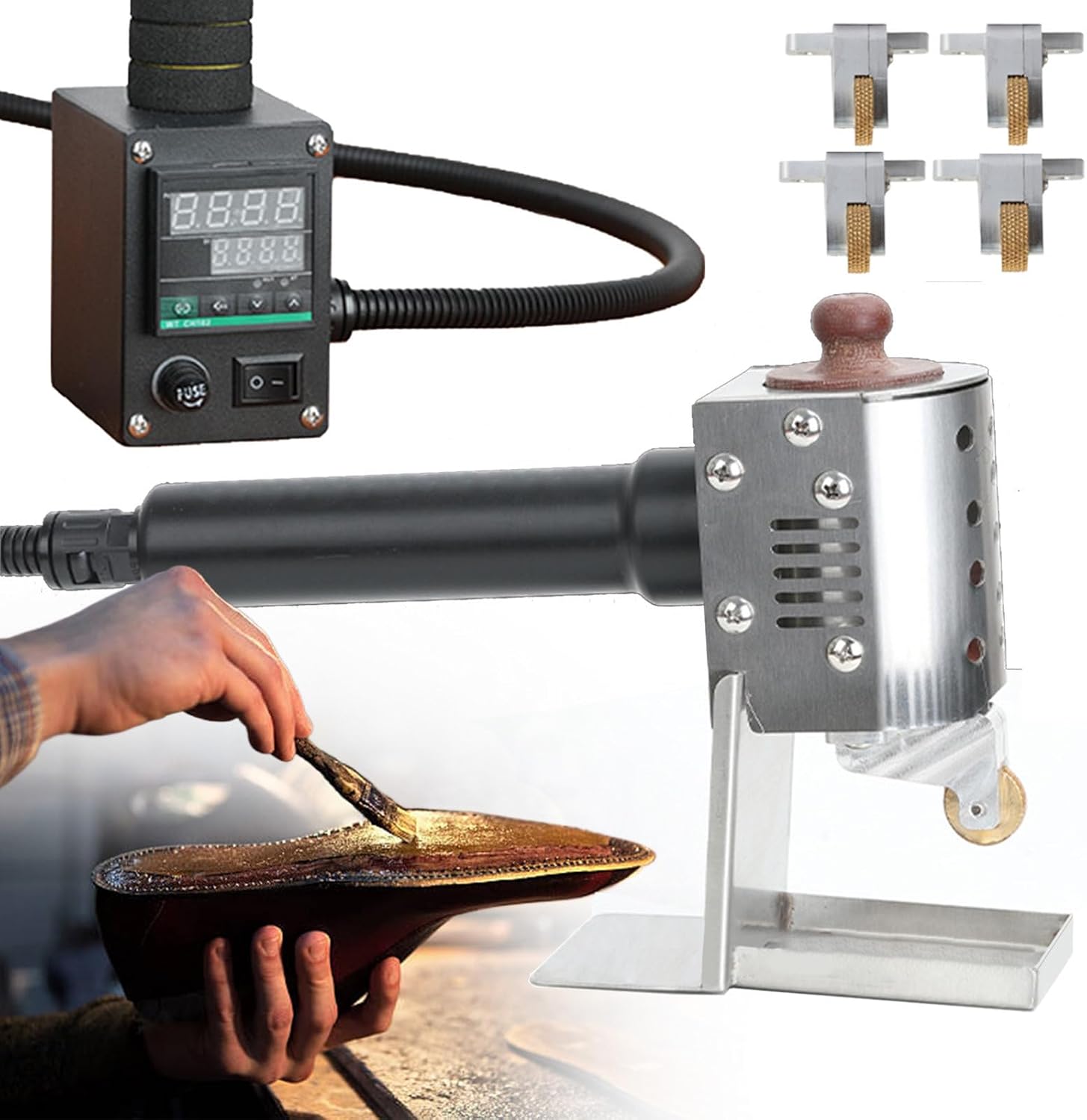 150w Hot Melt Adhesives Glue Dispenser-Capacity: 50 or 150m,Commercial Heating Rolling Gluing Machine for Fabric/Packaging/Leather Goods Bonding (50ml)