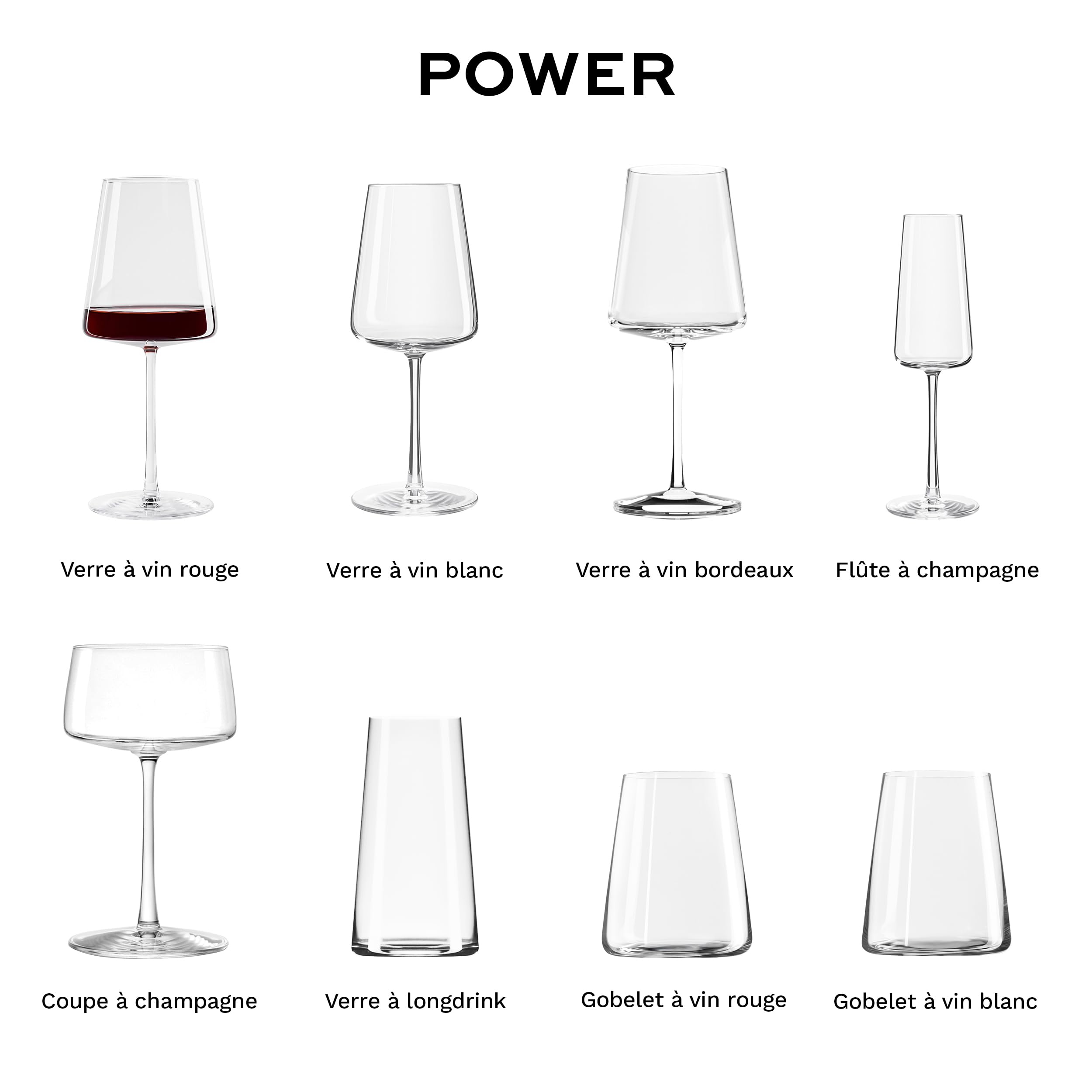 Stölzle Lausitz Verres à Vin Rouge Power Lot de 6, 520ml – Verres Premium pour Vins Corsés – Verres Modernes avec Design Angulaire pour un Arôme Optimal – Résistant au Lave-Vaisselle et aux Chocs