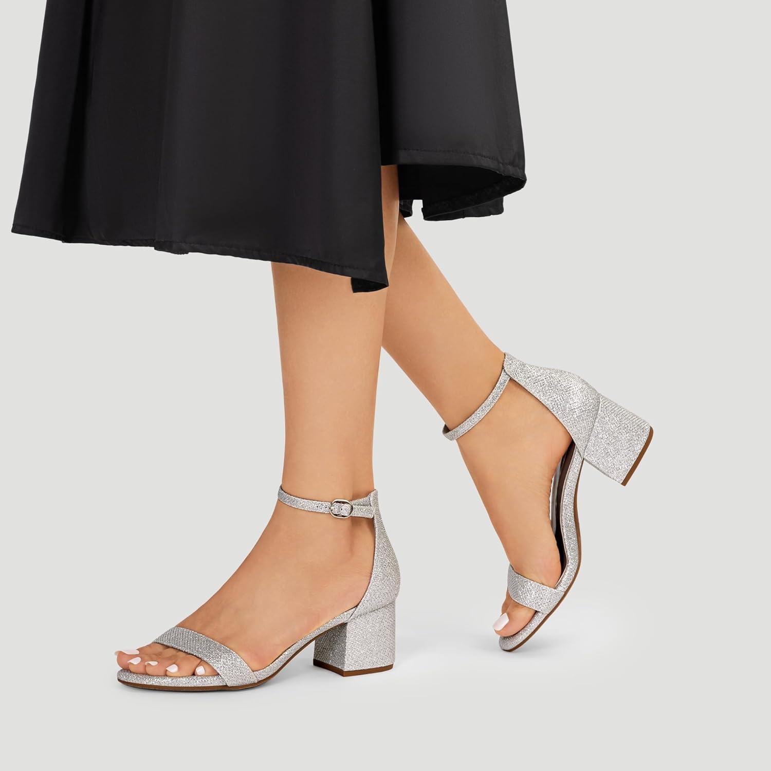 DREAM PAIRS Womens Low-Chunk Low Heel Pump Sandal - Image 2