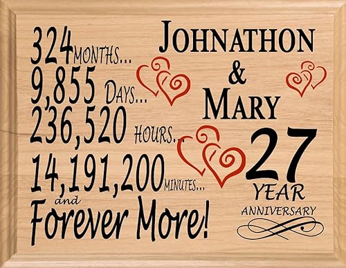 Miniatura 12 de Placa de regalo personalizada para el primer aniversario, regalo de boda para esposa, marido, pareja, él, ella, madera maciza, fabricado en los