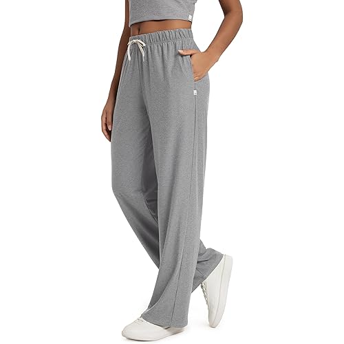 ODODOS Women's Straight Leg Pants Ultra Soft odSTRATUM Tech Relaxed Casual Pajama Lounge Pants with Pockets-29/31 Inseam