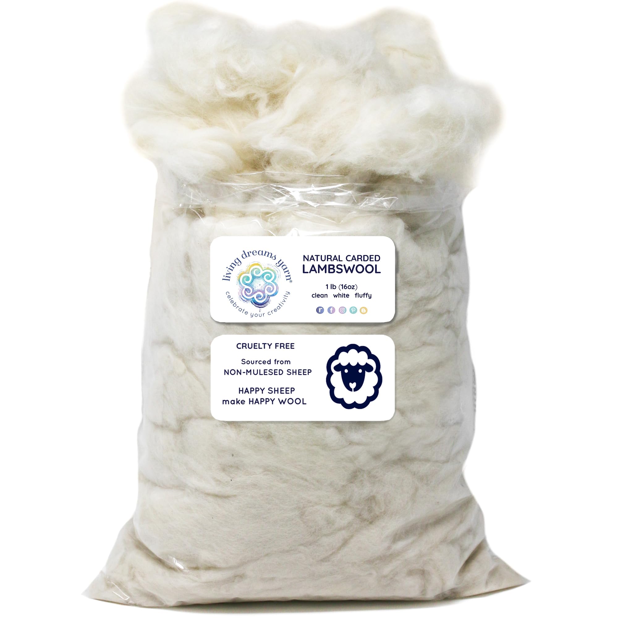 【ふくふく】argue RICHESSE LAMBS WOOL Amazon.com: Lambswool Natural White Clean Fluffy Classic Fiber for