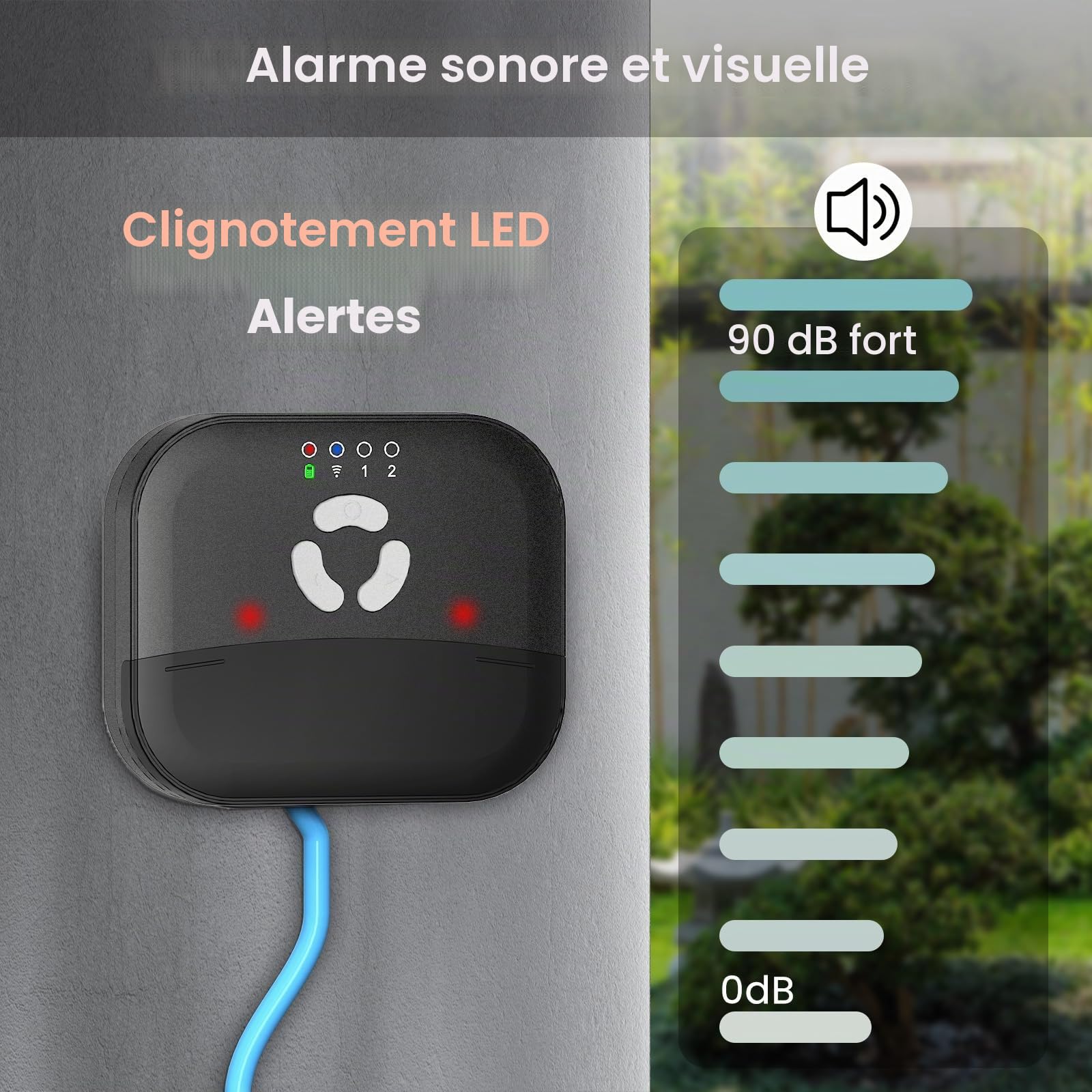 LUCKYDUO Alarme WiFi Pompe Submersible, Niveau Haut/Bas, 110dB, IP65