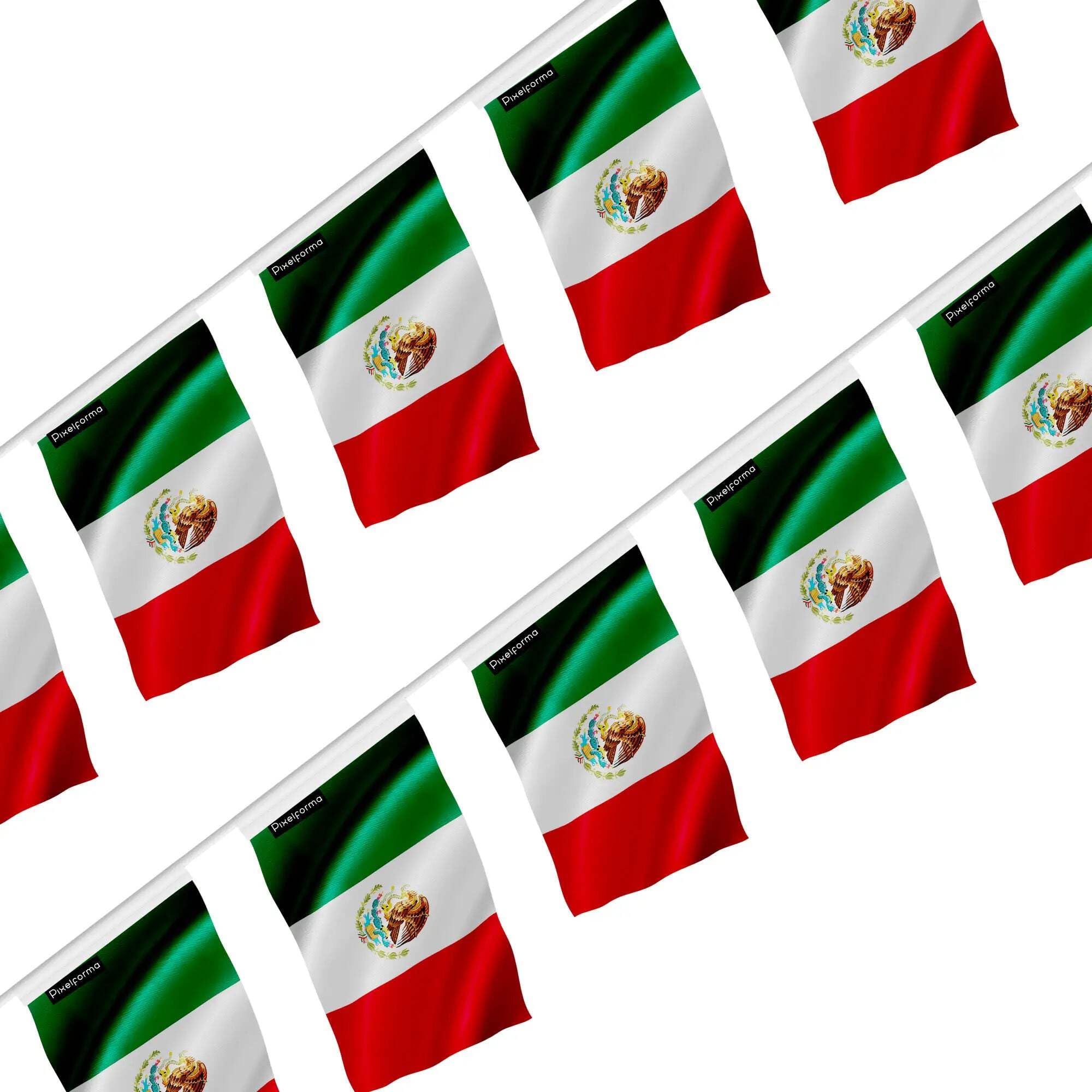 Guirlande drapeau Mexique grand format 50 pièces pour décorer une soirée à thème latino