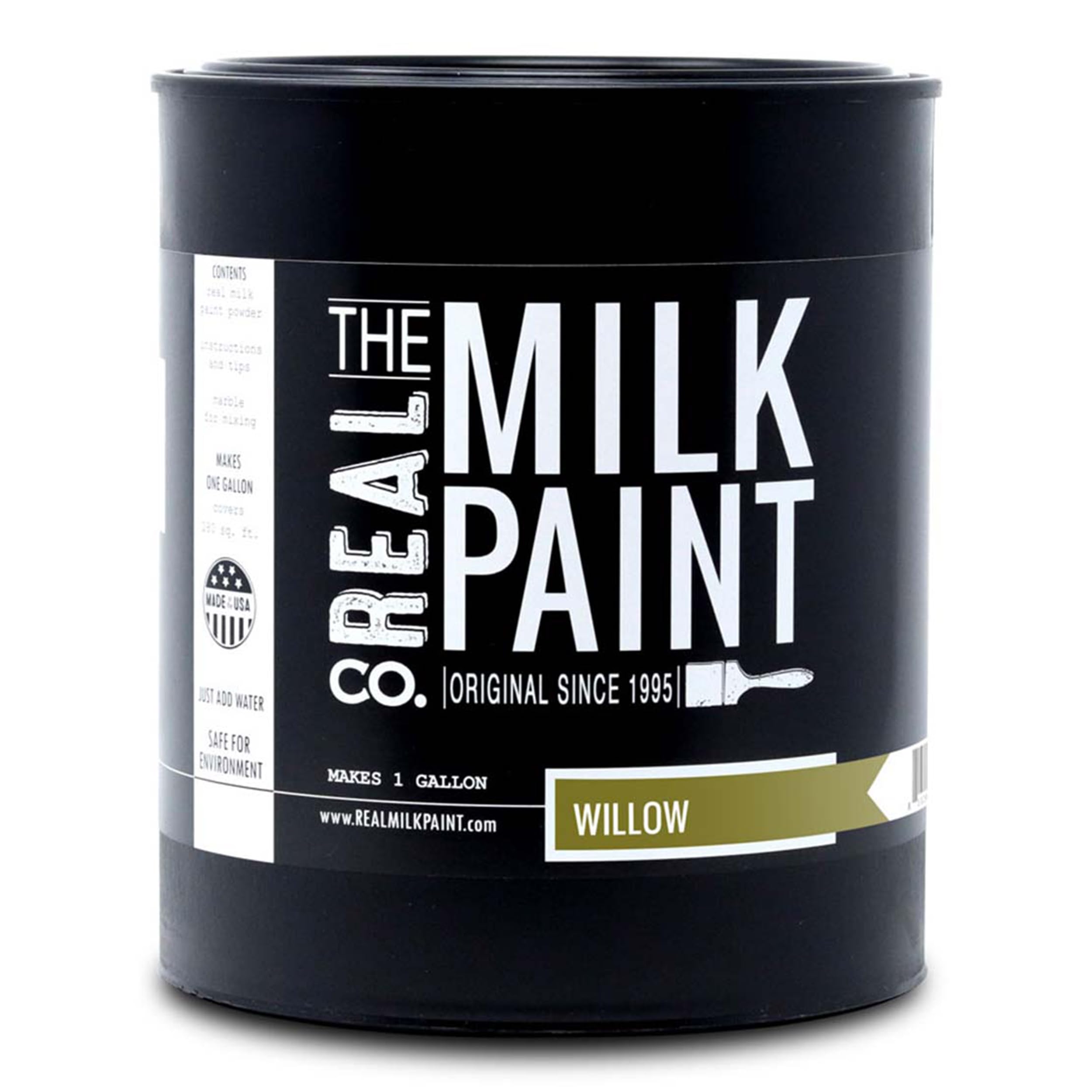Real Milk Paint, Peinture pour bois pour meubles, peinture mate pour armoires, murs, brique et pierre, organique à base d'eau, sans COV, saule, 3,8 l