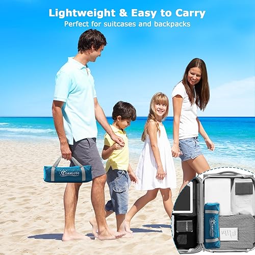 Miniatura 7 de COMMOUDS Tienda de campaña de playa para 34-56-78-10 personas, tienda de campaña con protección solar UPF 50+, ligera, fácil de instalar y