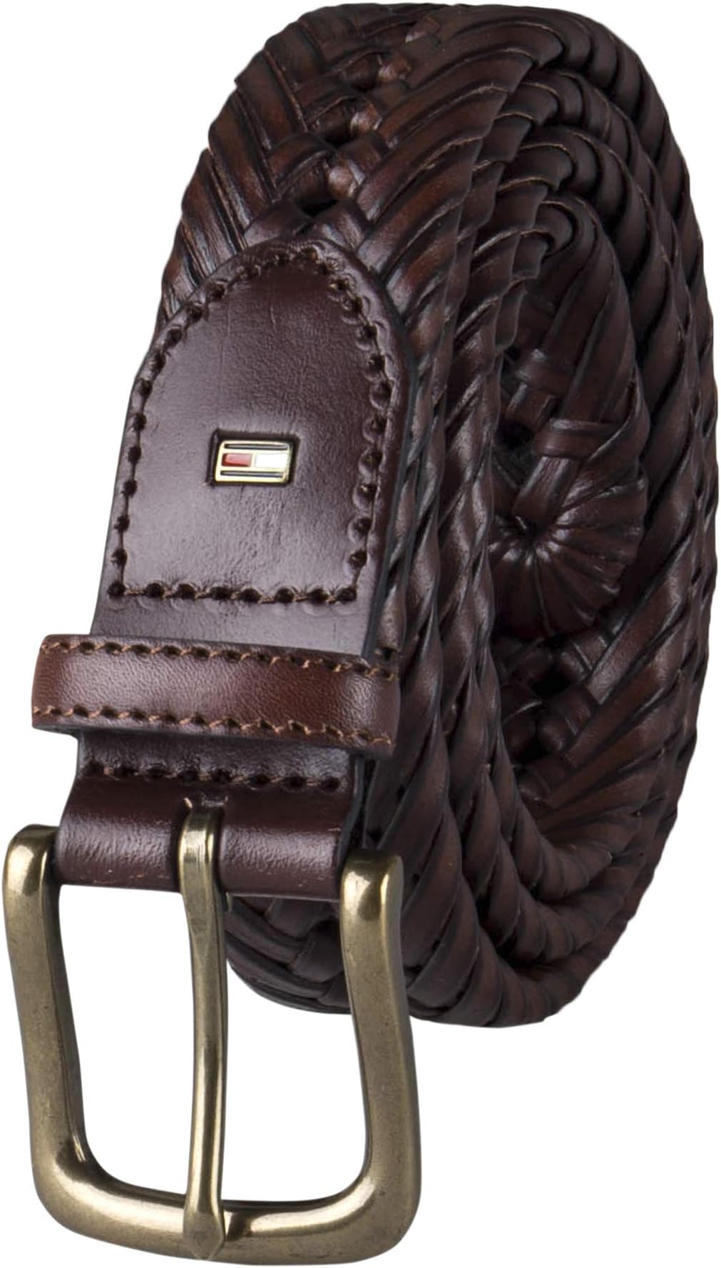 Men's Fully Adjustable Leather Braided Belt, Classic Strap for Jeans, Khakis & Dress Pants