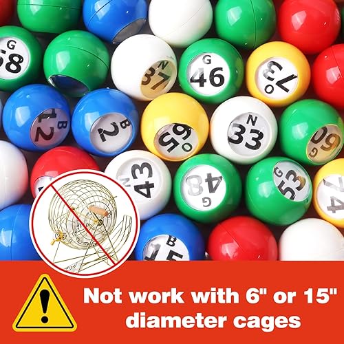 Miniatura 4 de GSE Games & Sports Expert Bolas de bingo de 7/8 pulgadas, bolas de repuesto multicolor con ventana de fácil lectura para fiestas, rifas de premios