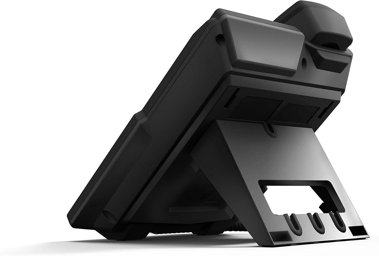 Balik deui view of Fanvil X3G IP Phone showing stand and ports