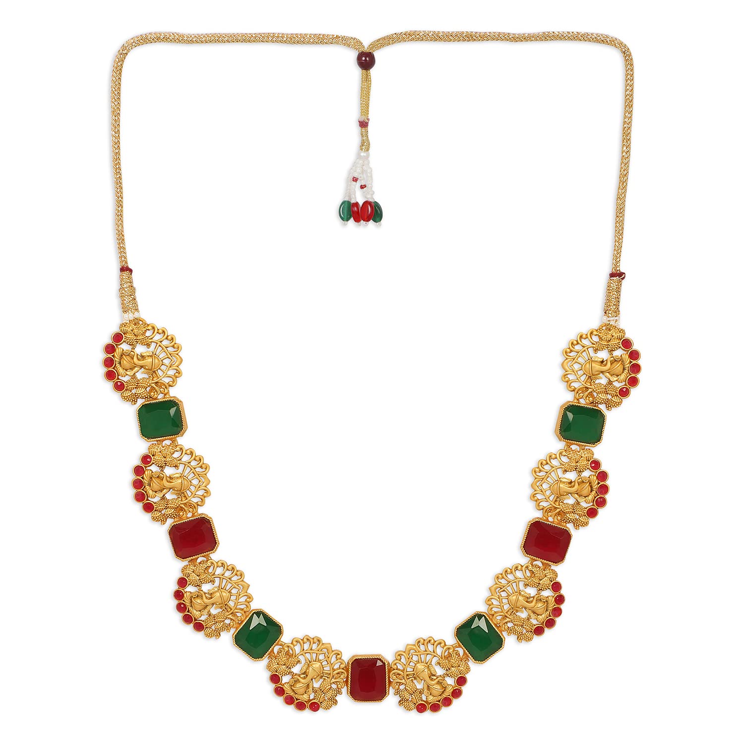 Matte Plated Goddess Saraswati Temple Jewellery Set