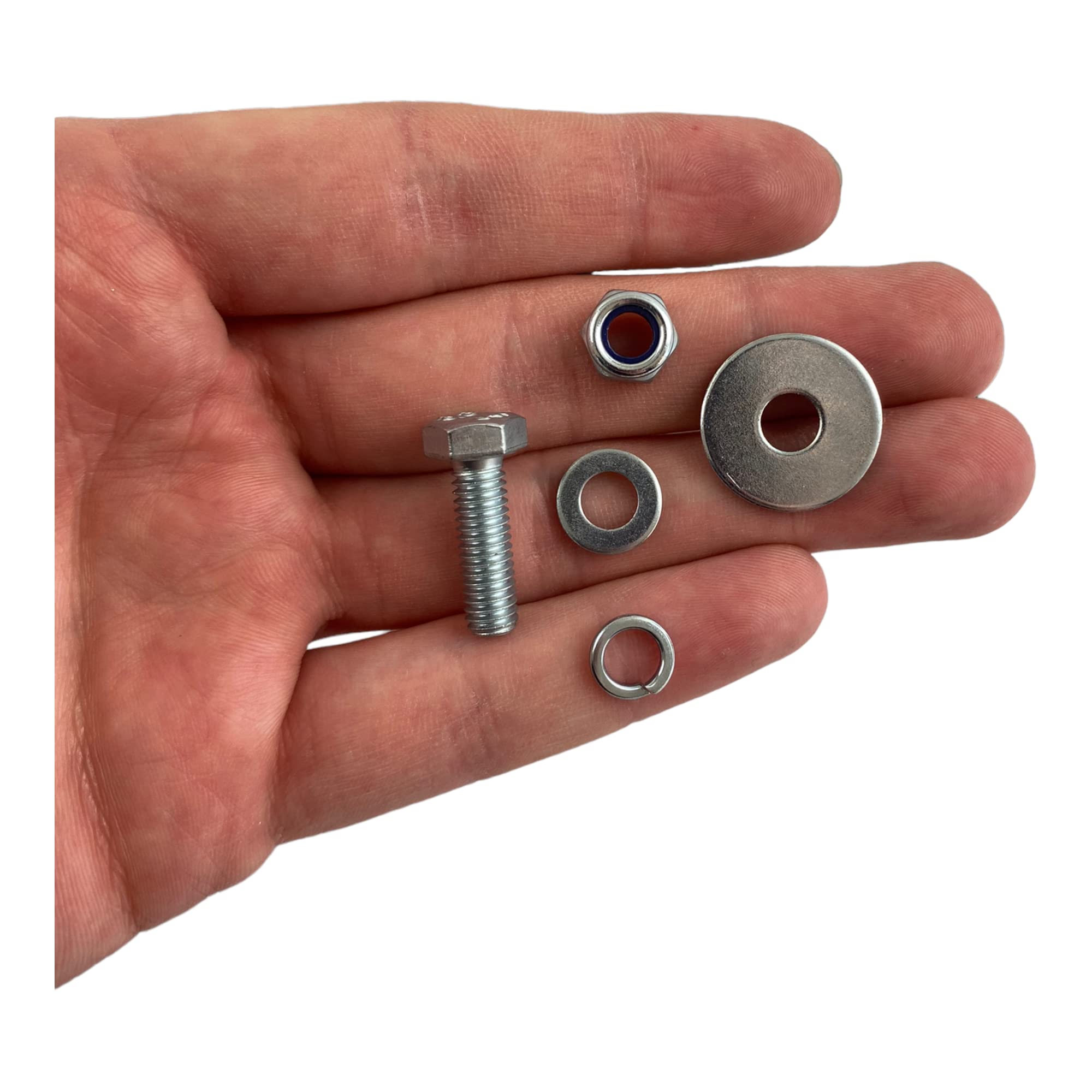 M6 M8 M10 M12 Bolts Fully Threaded High Tensile Bright Zinc Plated Grade 8.8 + Nylon Lock Nuts + Form A Thick Washers + Spring and Penny Washers (M6 x 20-500 Pieces - Image 4