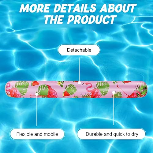 Miniatura 3 de Karenhi 4 unidades de fideos gigantes de piscina de 50 pulgadas Hawaii flotadores para piscina, hojas de palma, fideos inflables tropicales para