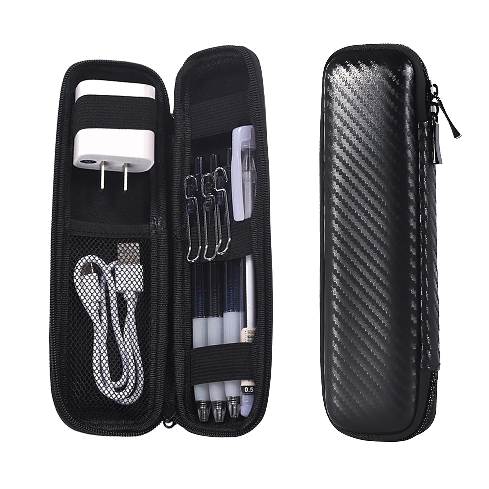 MytaYt 2 Piezas Estuche Duro EVA Estuche para Lapices Negro Caja de la Plumade Duro Estuche EVA Negro Caja de la Plumade Bolsa para Ejecutivo de la Pluma Auriculares con Cable etc
