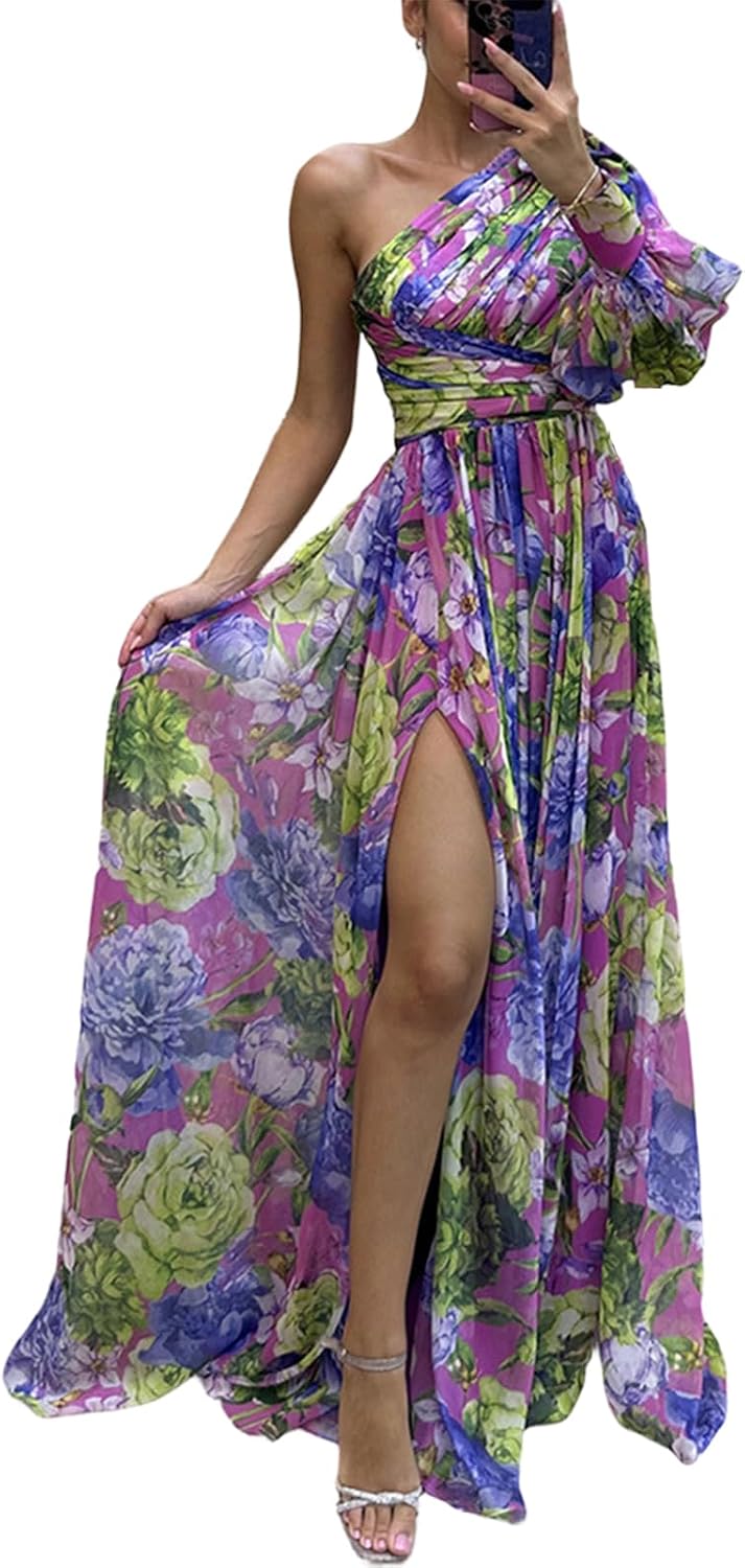 CHICME Womens Holiday Maxi Dress Lantern Sleeve One Libya | Ubuy