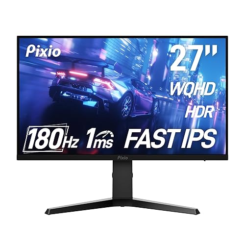 Pixio PX277 Prime Neo 27 inch 180Hz Refresh Rate QHD 1440p Resolution Fast IPS Panel 1ms GTG Response Time Gaming Monitor with Adaptive Sync - 180Hz/1ms/1440p Prime