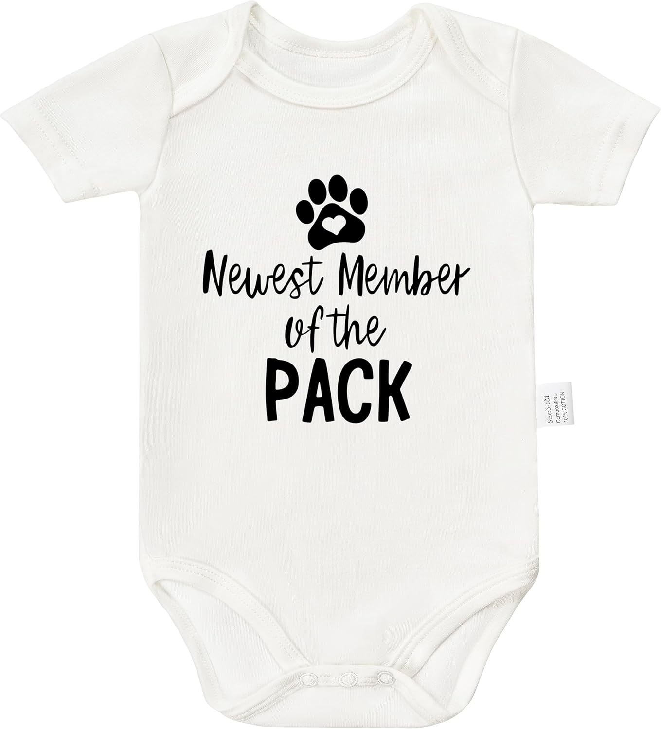 New Member of the Pack Bodysuits, Baby Announcement Unisex Newborn Clothes, Boys Girls Short Sleeve Jumpsuit Outfit