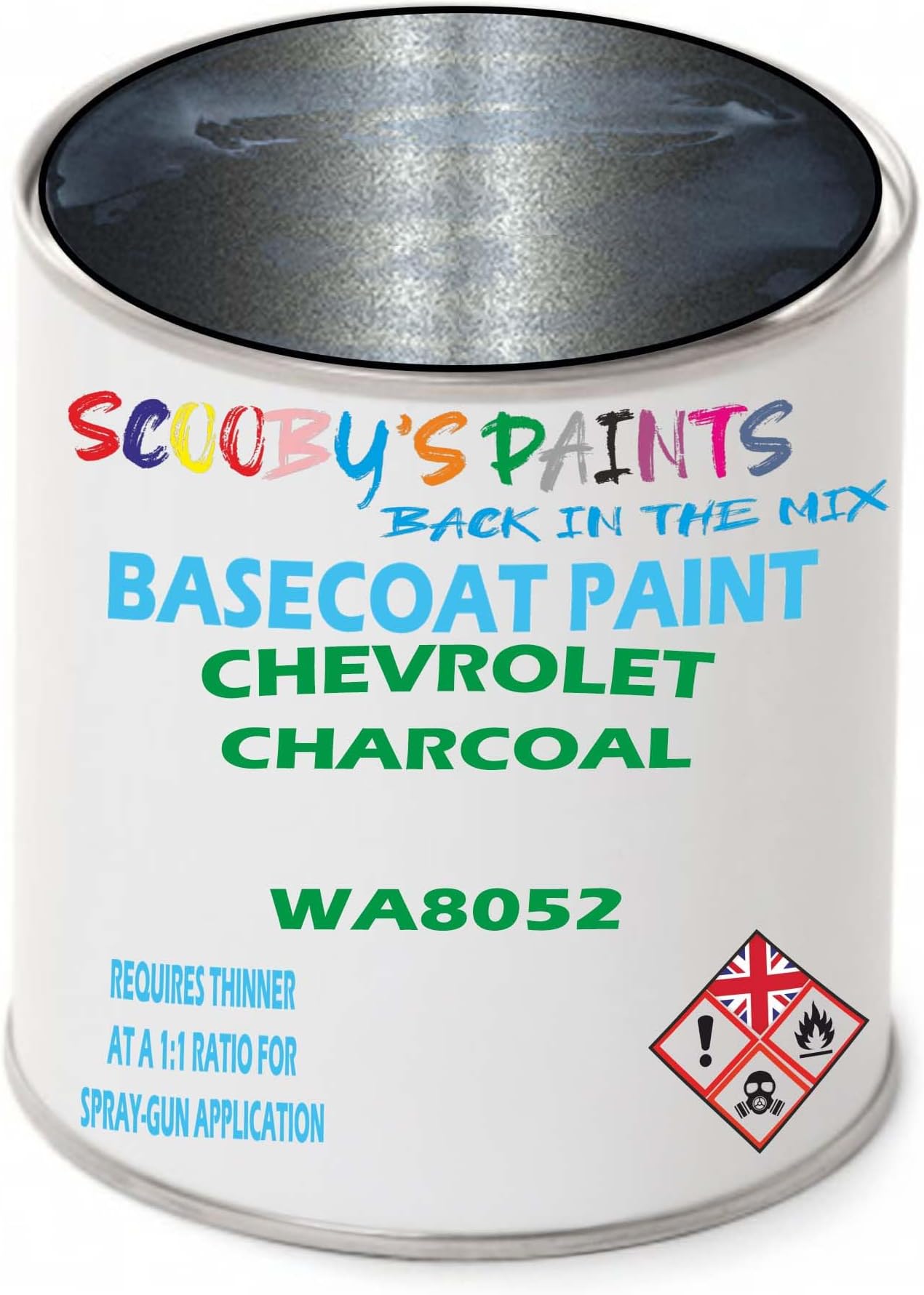 Paint Compatible With CHEVROLET Charcoal WA8052 NEAT Basecoat – Unthinned Automotive Colour (250Ml)