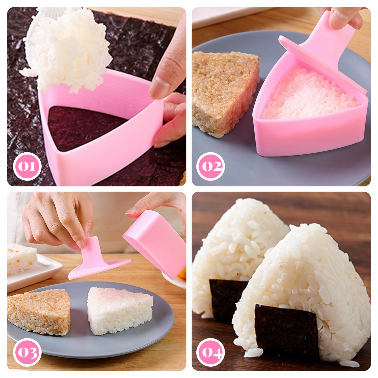 Stampo Per Sushi Onigiri Triangolare - 2 Pezzi, Antiaderente E Facile