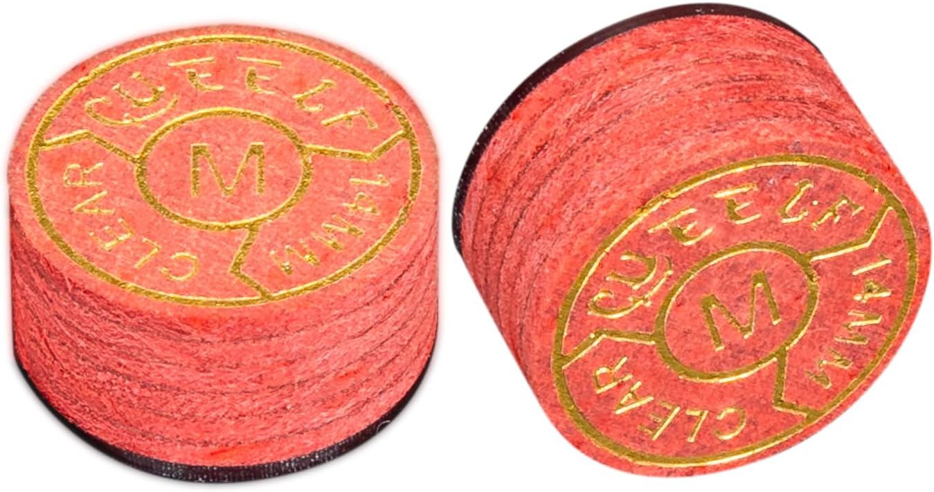 Pool Cue Tips 6 Layers Billiard Tip Medium 14mm Pool Cue Tip with Clear Professional Billiard Accessories-2PCS