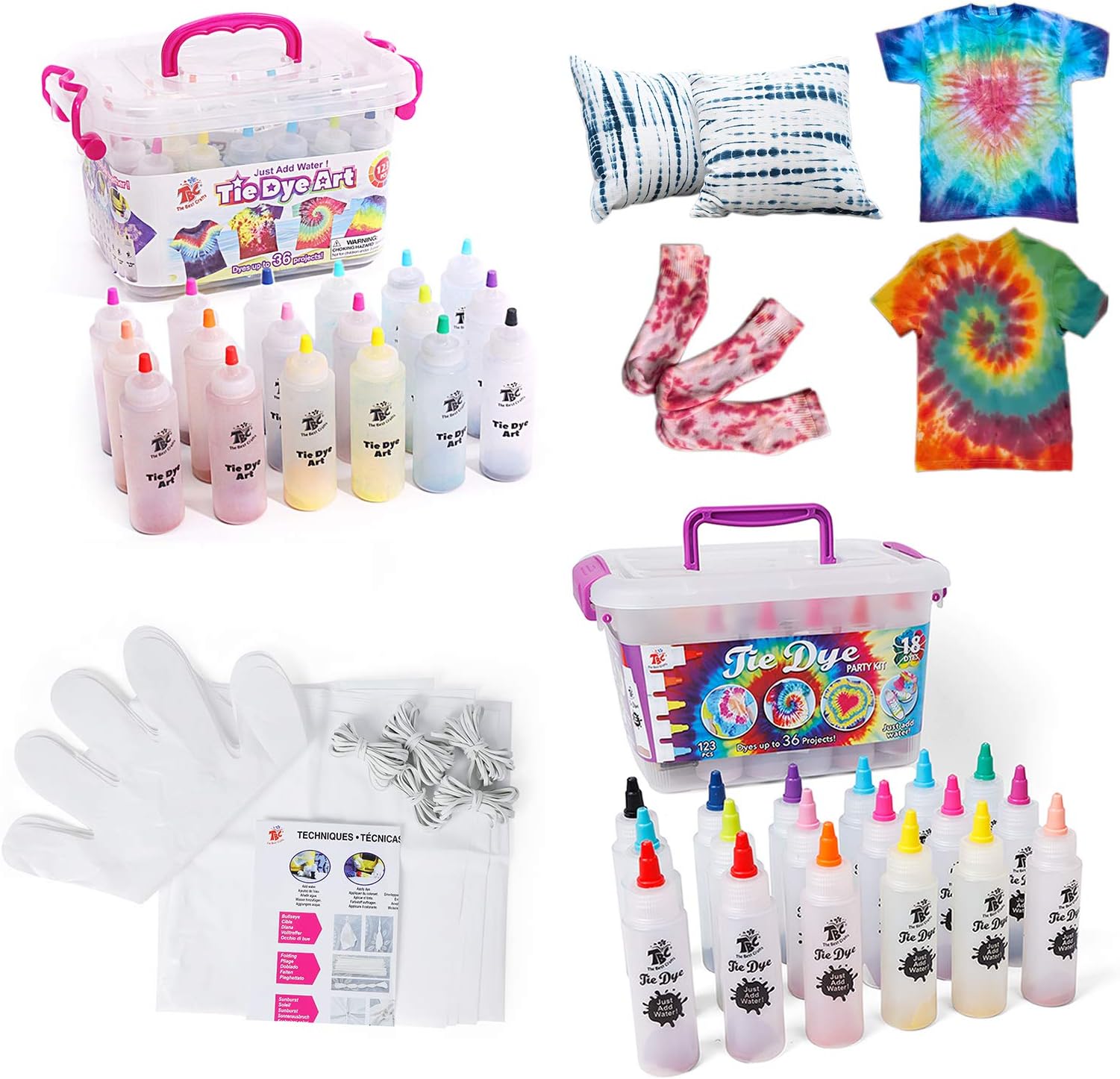 TBC The Best Crafts Tie-Dye Art Kit for Over 18 Kids to Play, Easy & Fun(18 Colours)