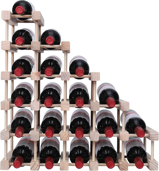 Estante para Vinos de Madera Apilable, Soporte para 20 Botellas miniatura 4