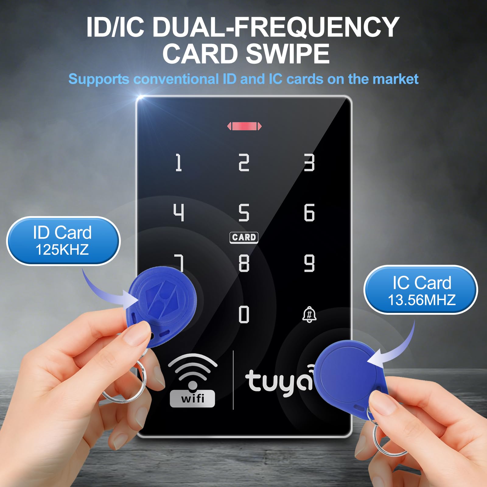 System bezpieczeństwa kontroli dostępu Home Secure Tuya Smart IP68 wodoodporny kontroler dostępu, zasilacz DC, dzwonek do drzwi, przełącznik, karta zarządzająca, wodoodporny zamek magnetyczny 280 kg