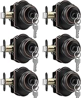 Vista 10 de Haidms - Perillas interiores de puerta de bronce aceitado, perillas de privacidad para puerta interior, perillas de puerta interior de bronce