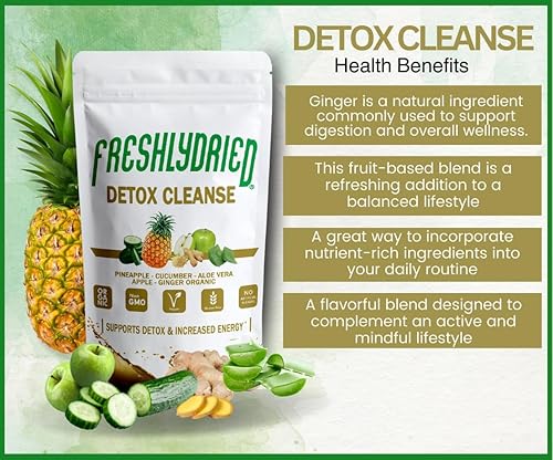 Miniatura 3 de Freshlydried Pure Detox Cleanse Mix Powder - 6 onzas, el mejor superalimento para limpiar tu cuerpo, rico en vitaminas, minerales y proteínas, no
