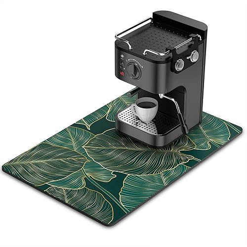 Miniatura 107 de Rnivvi Tapete de café, tapete de café de 12 x 19 pulgadas para estación de máquina de espresso, accesorios y organizador, almohadilla absorbente
