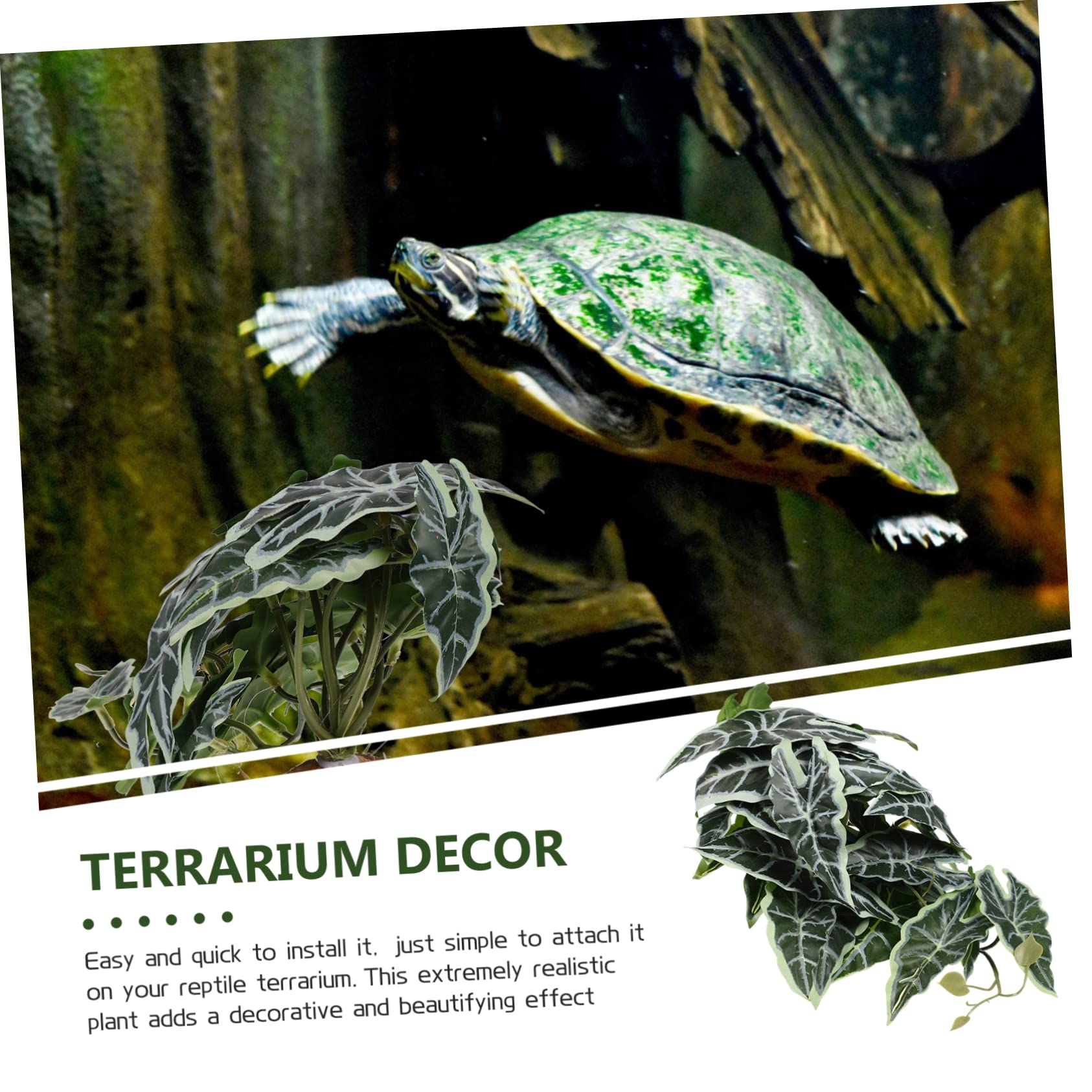Sosoport 4pezzi Decorative Reptile Plant Artificiale Per Terrario Decorazione Per Habitat Rettili Per e Rettili Accessorio Per e Nascondiglio Per Acquari e Terrari