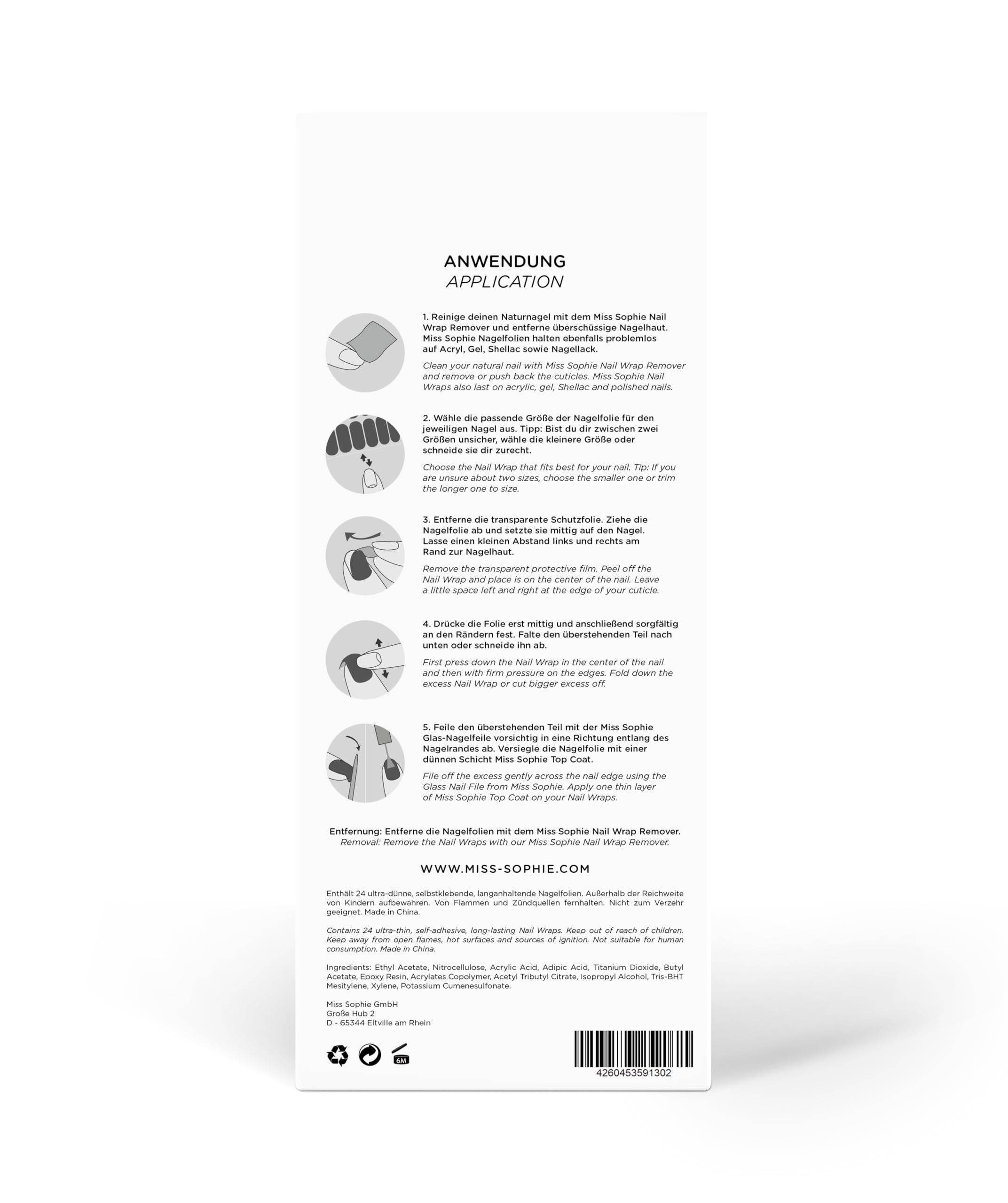 Miss Sophie Pellicola per unghie - "Nude Babyboomer", Sfumato, Babyboomer, Nude, Nail Wraps -24 pellicole per unghie autoadesive ultrasottili a lunga durata
