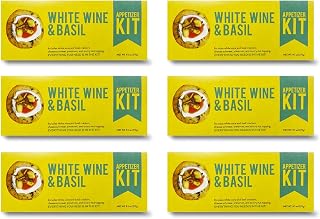 Crackerology White Wine & Basil Gourmet Artisan Snack Kits, 20 Count Crackers Plus Toppings, Easy & Simple Ready-to-Eat, Appetizer For Charcuterie Boards & Party Platters - Large Kit, 6 Pack