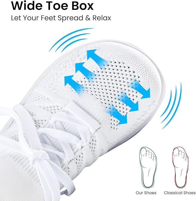 Women's Barefoot Shoes, Wide Toe Box Slip on Walking Shoes, Minimalist Breathable Sneakers for Workout Gym Travel