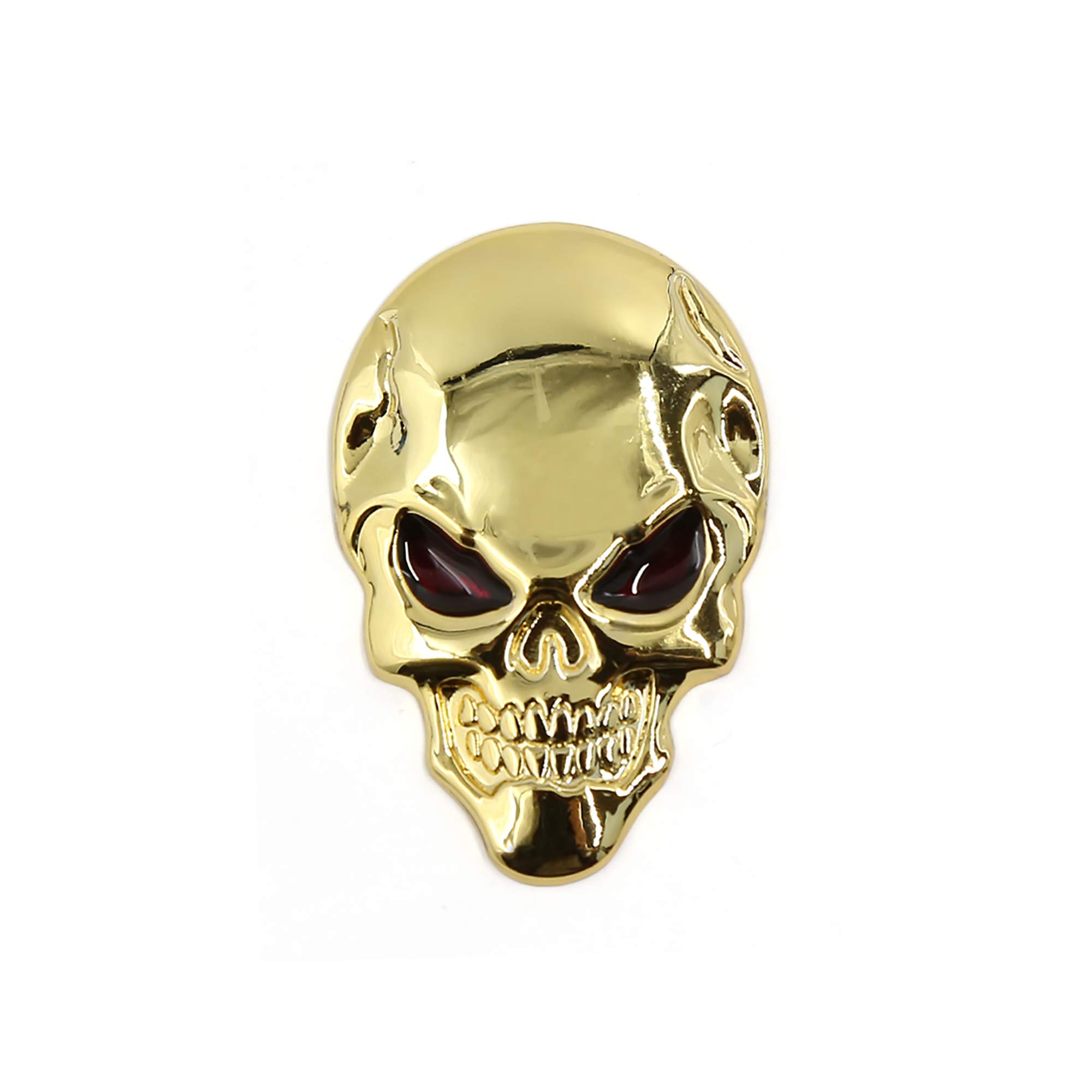 Adesivo 3D Per Auto A Forma Di Teschio E Ossa, Colore Oro, In Metallo, 49x32 Mm