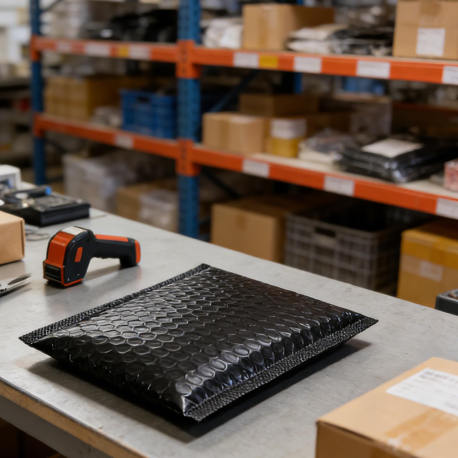 Angoily Paquet à Bulles Imperméables en Plastique Lot de 51 Auto-adhésifs Noirs Pochettes D'expédition Rembourrées Pratiques pour Emballage et Expédition de Bijoux