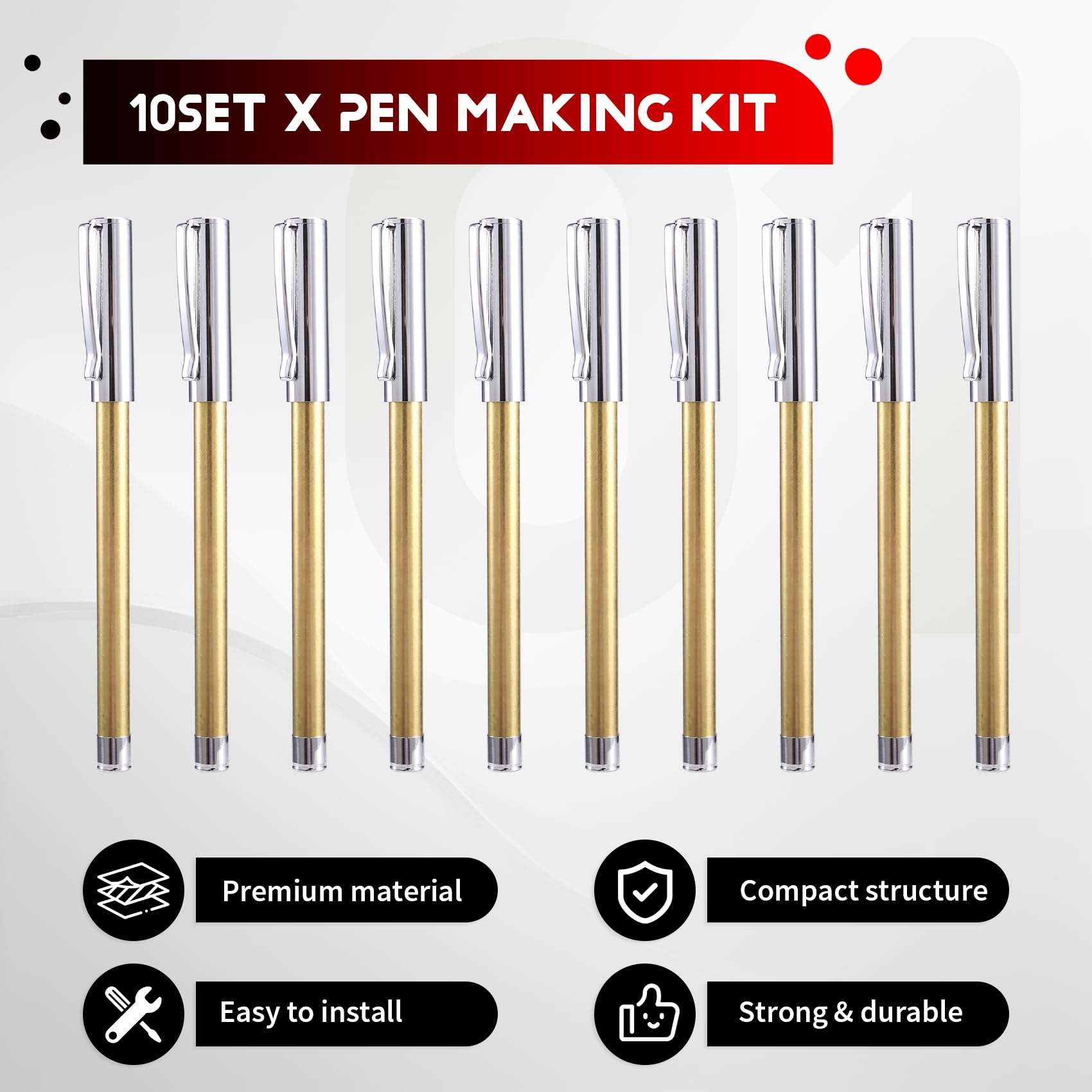 Zestaw do długopisów Woodturning 10-pak Slimline Rollerball Turning Supplies Twist Set akcesoria obrotowe A