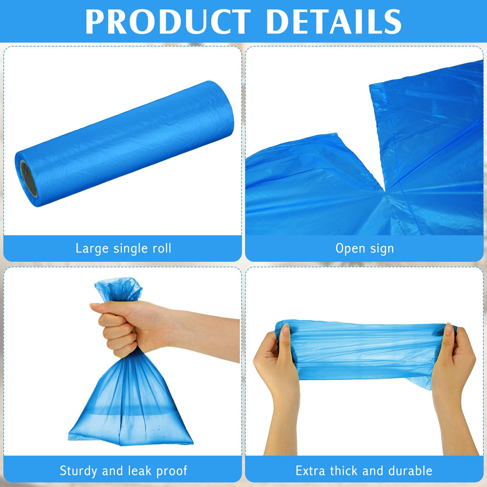 Harloon 6000 bolsas de basura para excrementos de perro, 30 rollos de 12 x 8 pulgadas, extra gruesas, fuertes, a prueba de fugas, bolsas desechables a granel universales para cachorros, al aire libre,