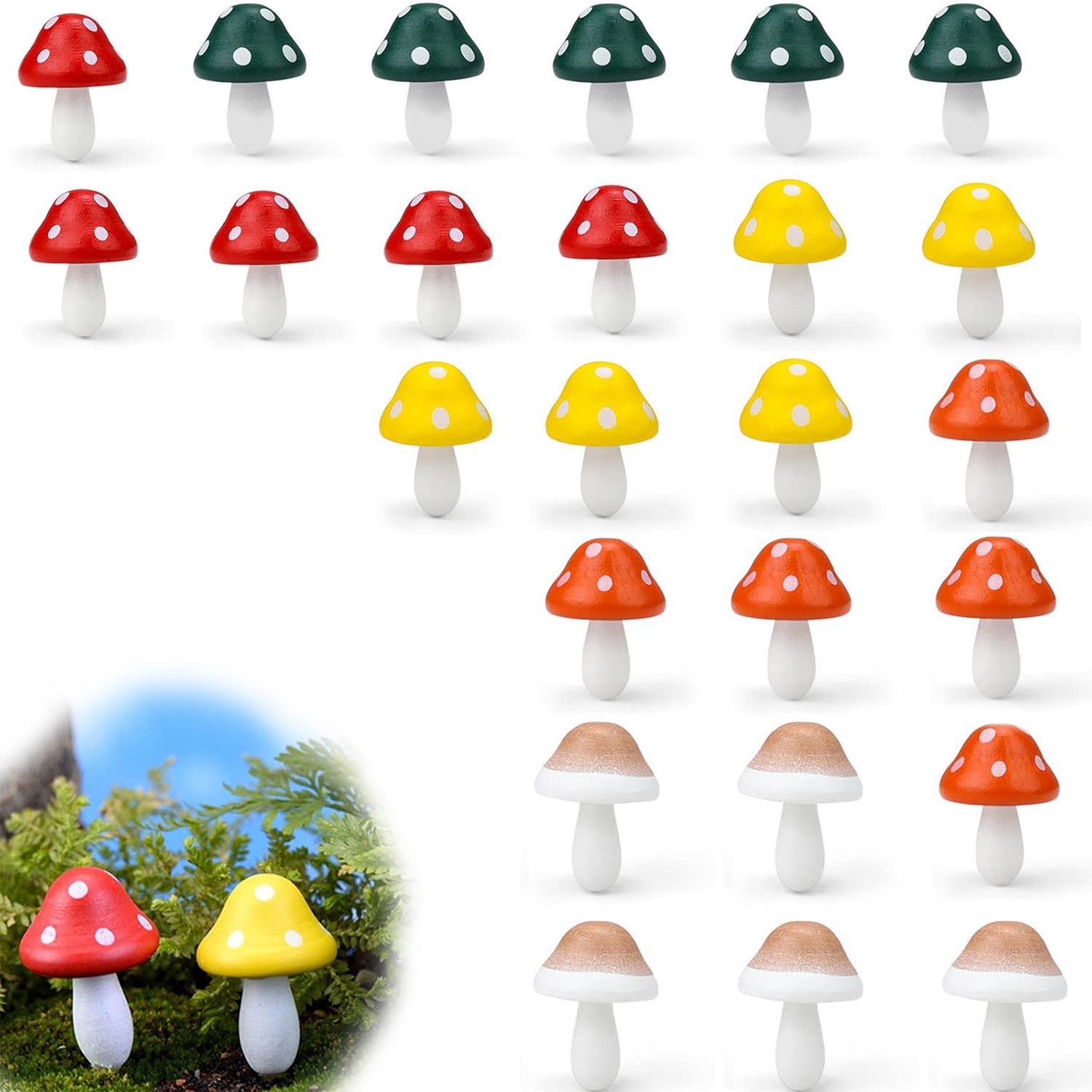 12 Funghi In Legno Non Finiti Per Decorazioni Fai Da Te - Progetti Artistici Per Bambini E Casa - Foto 3