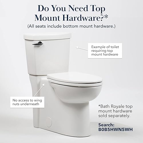 Miniatura 7 de Asiento de inodoro alargado BR501-01 con cierre silencioso, resistente a las manchas y fácil de mantener limpio, resistente, se adapta a todas las