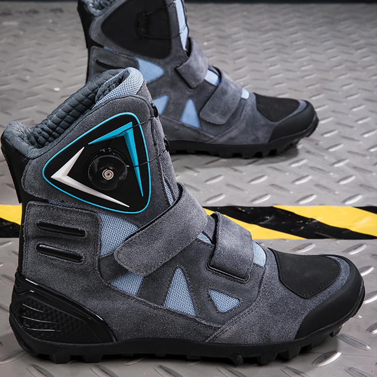 SDEQA Stivali Moto Uomo, Scarpe Casual da Strada Moto | Scarpe Motocross Traspiranti e Antiscivolo con Supporto per la Caviglia e Pattini di Cambio